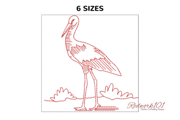 A Business Designer's Review of the Stork Bird Bluework Embroidery File