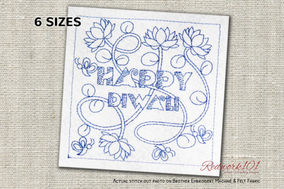A Designer's Review of Diwali Greetings Bluework Embroidery