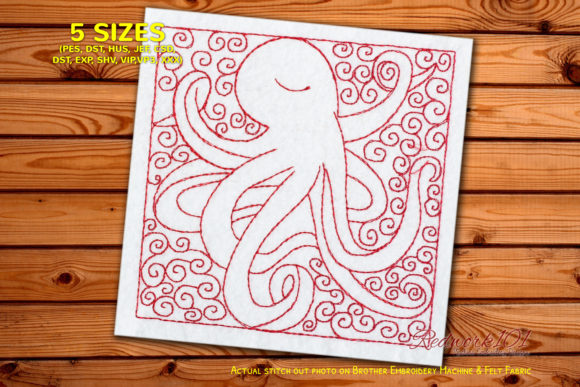 A Joyful Octopus Design for Embroidered Personal Gifts