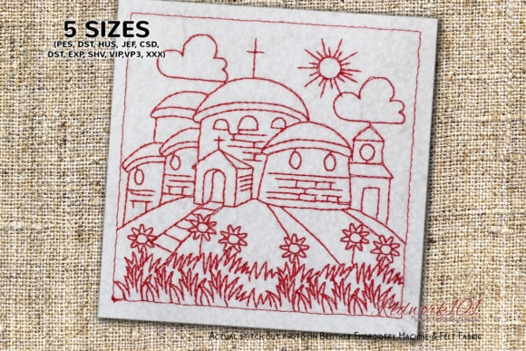 A Redwork Design with a Touch of Mountain Grace