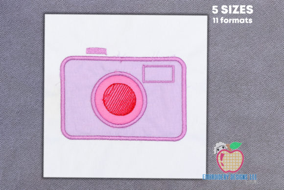 Camera Applique Embroidery Design for Holiday Projects