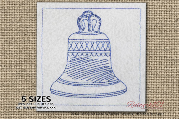 Christmas Hand Bell Redwork Review for Holiday Product Creation