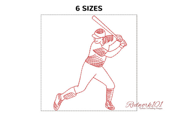 Craft Fair Review: Baseball Player Swinging Redwork
