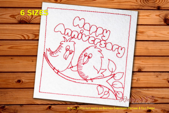 Cute Fluffy Birds: A Sweet Anniversary Embroidery Design