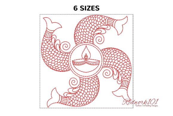 Embroidery Design Review: Beautiful Hindu Swastic Symbol Lineart