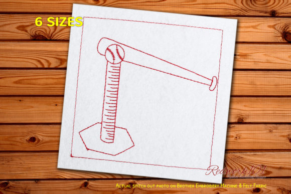 Embroidery Review: Baseball on the T Ball Stand Redwork Design