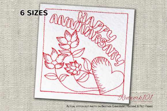 Flower in Happy Anniversary Redwork: A Designer’s Review