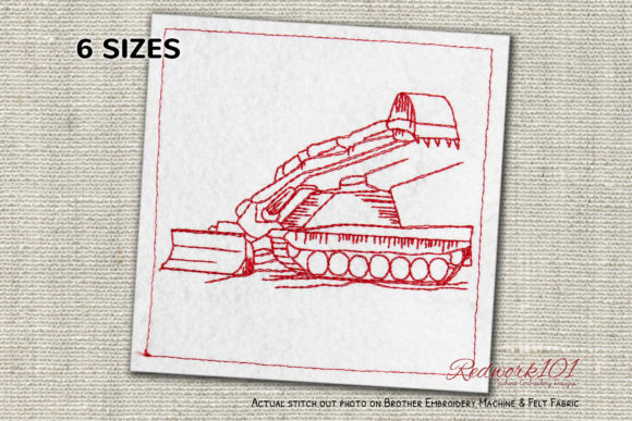Military Engineering Vehicle: A Unique Holiday Embroidery Design