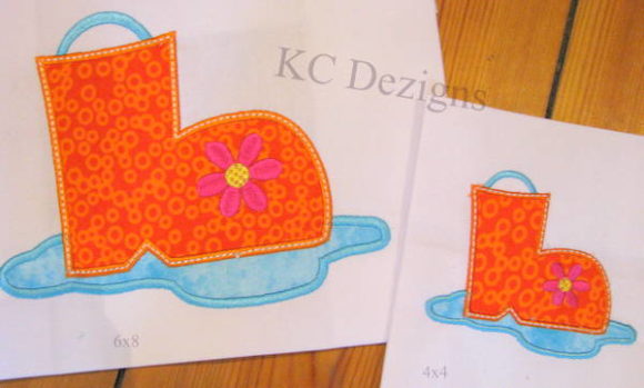 Rainboot Applique Embroidery for Business Branding
