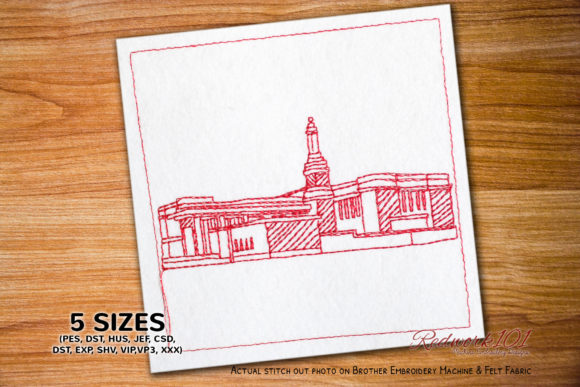 Review: Anchorage Alaska Temple Lineart Embroidery Design