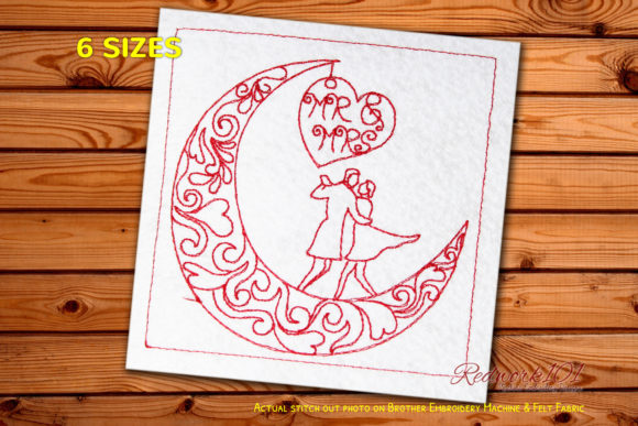 Reviewing the Romantic Couple Under the Moon Redwork
