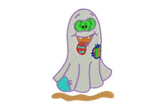 Silly Ghost Embroidery Design for Business Branding