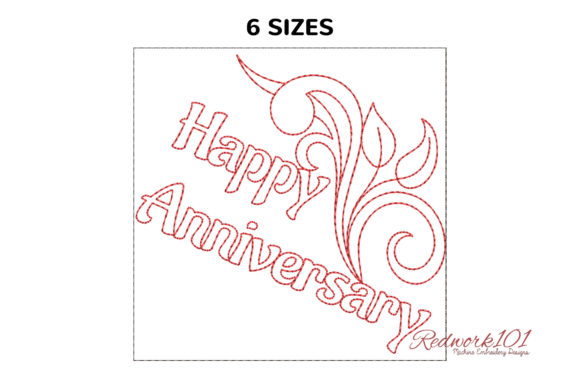 Swirl Design with Happy Anniversary Embroidery Review