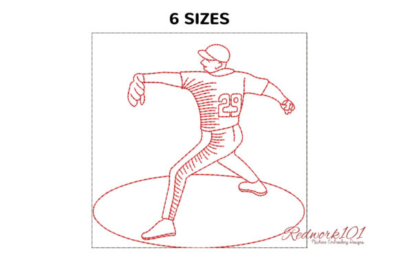Throwing a Baseball Embroidery Design for Boutique Apparel